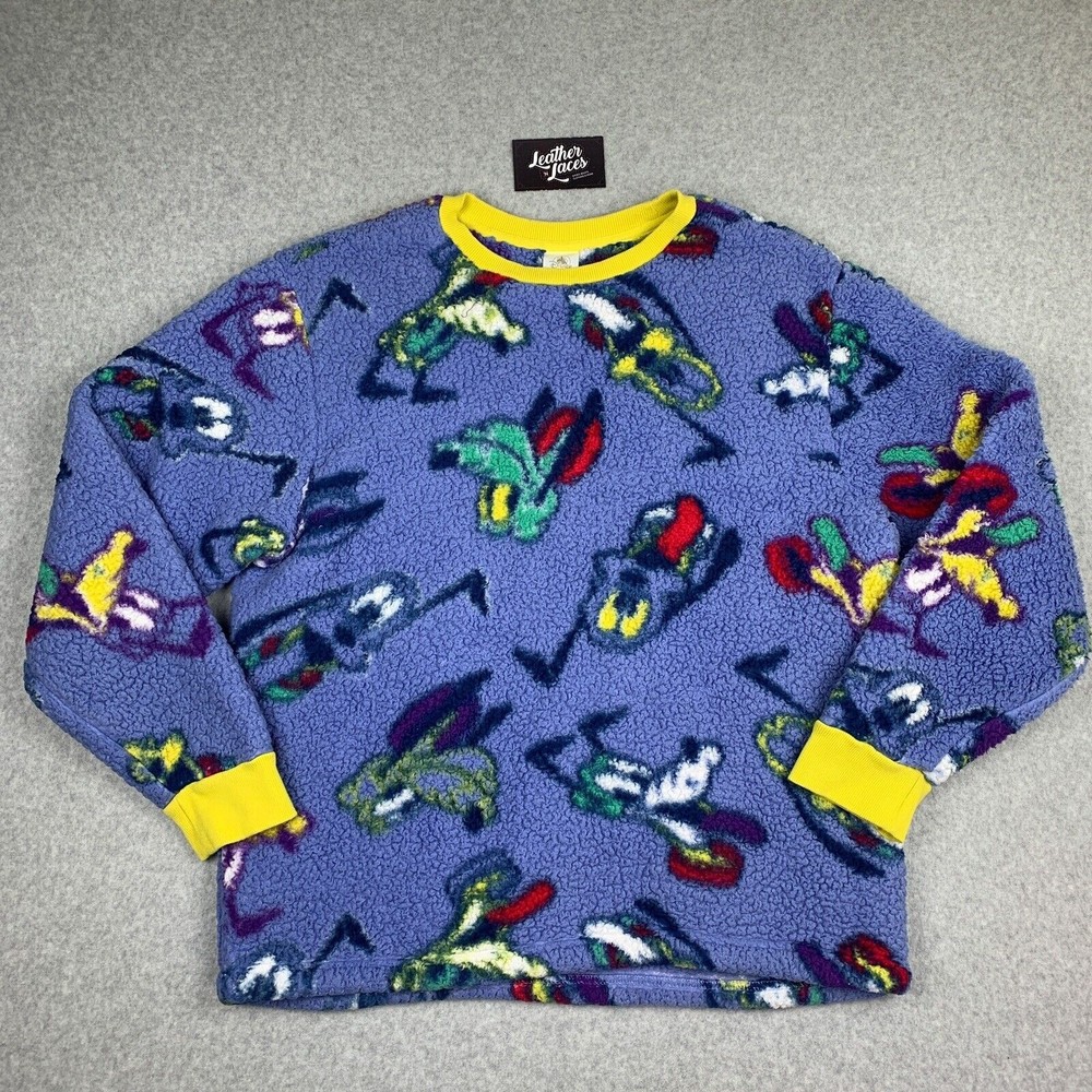 Disney Parks Fleece Womens Large Pluto Dog Sherpa Long Sleeve Pullover Sweater
